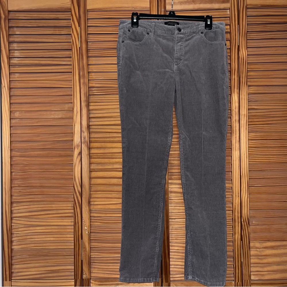 Talbots 8P Straight Flawless Five Pocket Gray Corduroy Pants